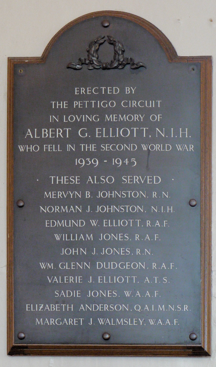 Pettigo Methodist WW II Memorial · Memorial Stone
