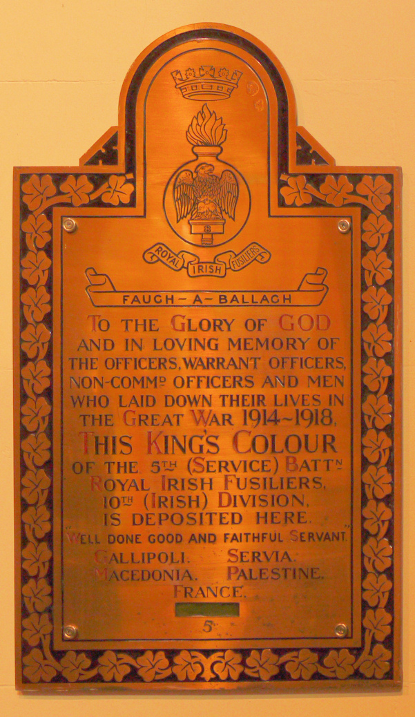 5th Btn. Royal Irish Fusiliers Memorial · Memorial Stone