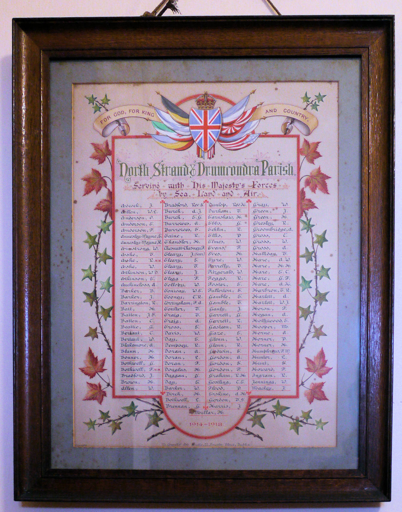 North Strand Great War Roll of Honour · Memorial Stone