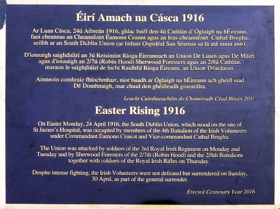 St. James’s Hospital 1916 Memorial · Memorial Stone