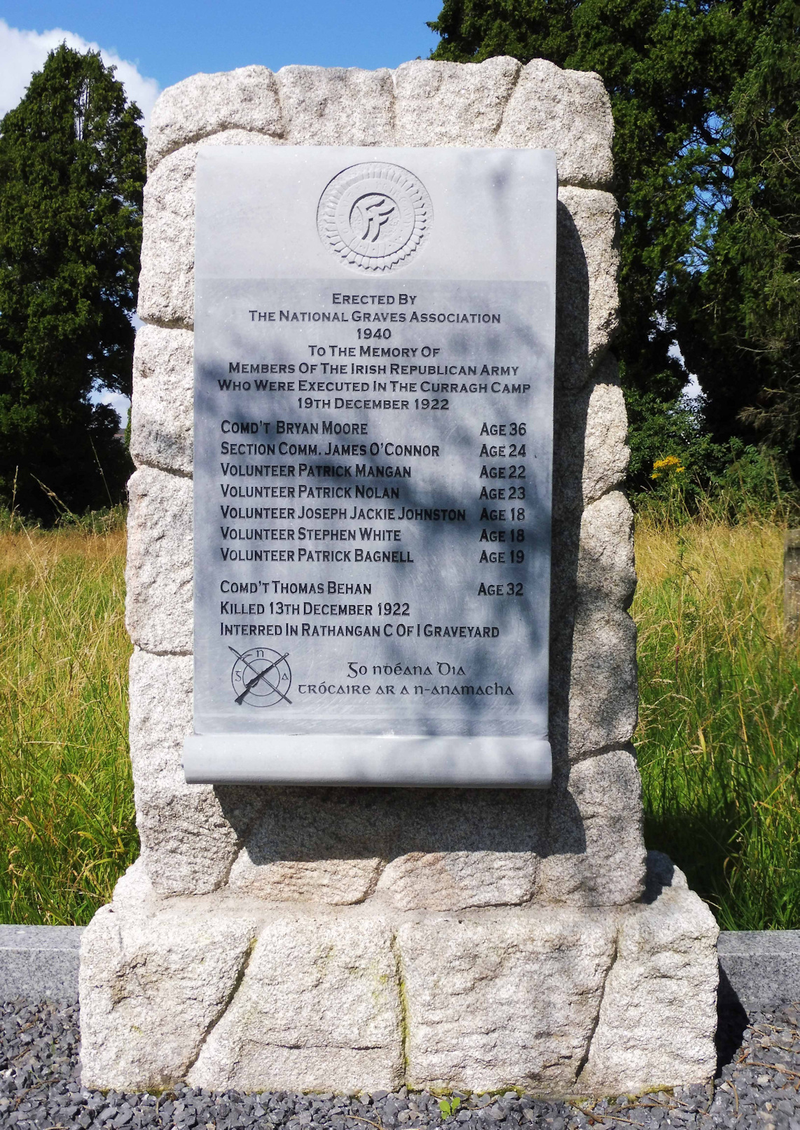 I.R.A. Memorial · Memorial Stone