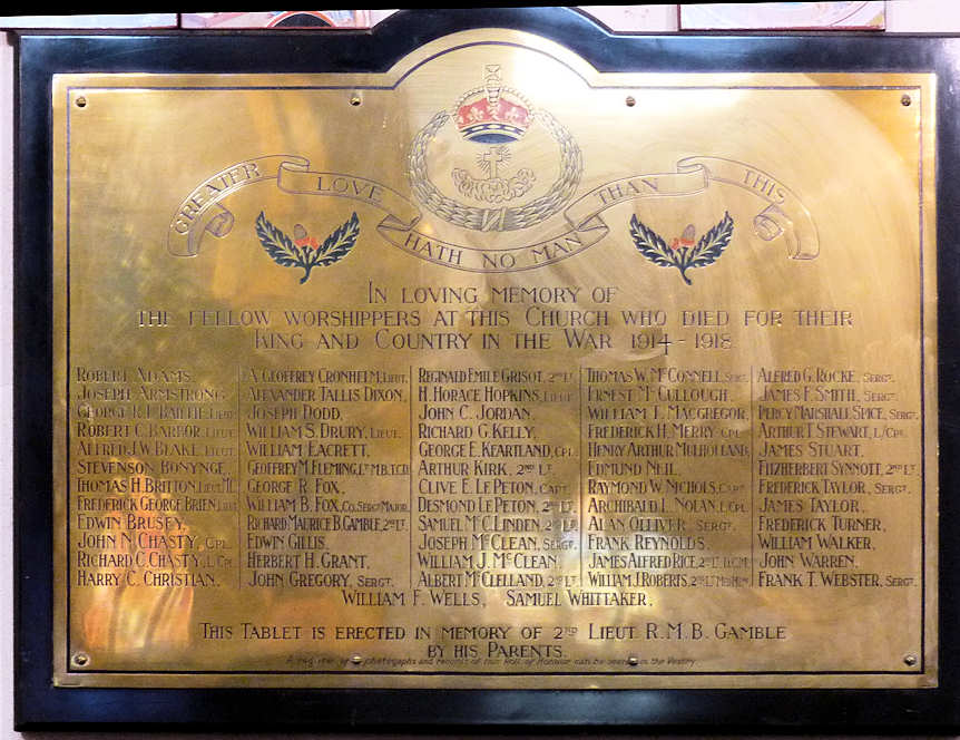 St. Matthias’s Church WW I Memorial · Memorial Stone