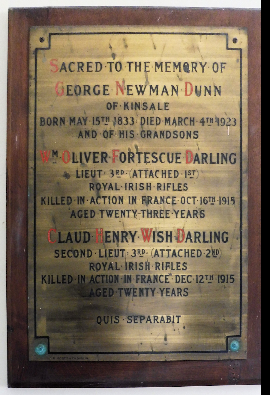 Darling Memorial · Memorial Stone