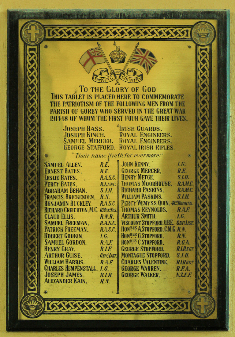 Gorey Great War Memorial · Memorial Stone
