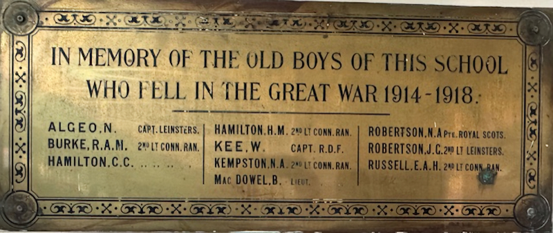Sligo Grammar School World War I Memorial #1556 · Memorial Stone