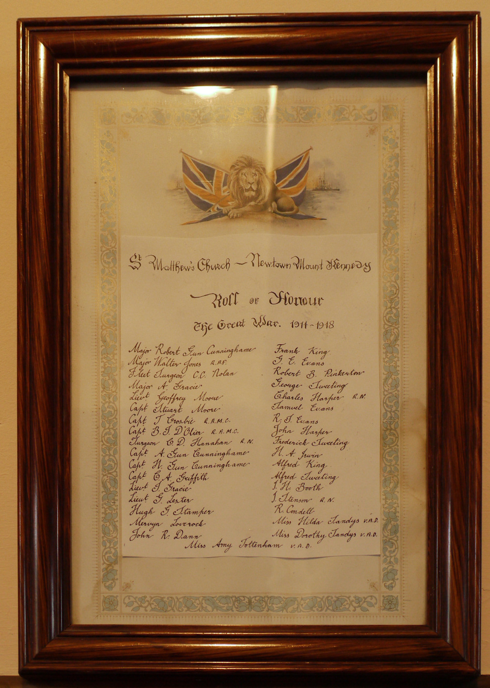 St. Matthew’s Great War Roll of Honour · Memorial Stone
