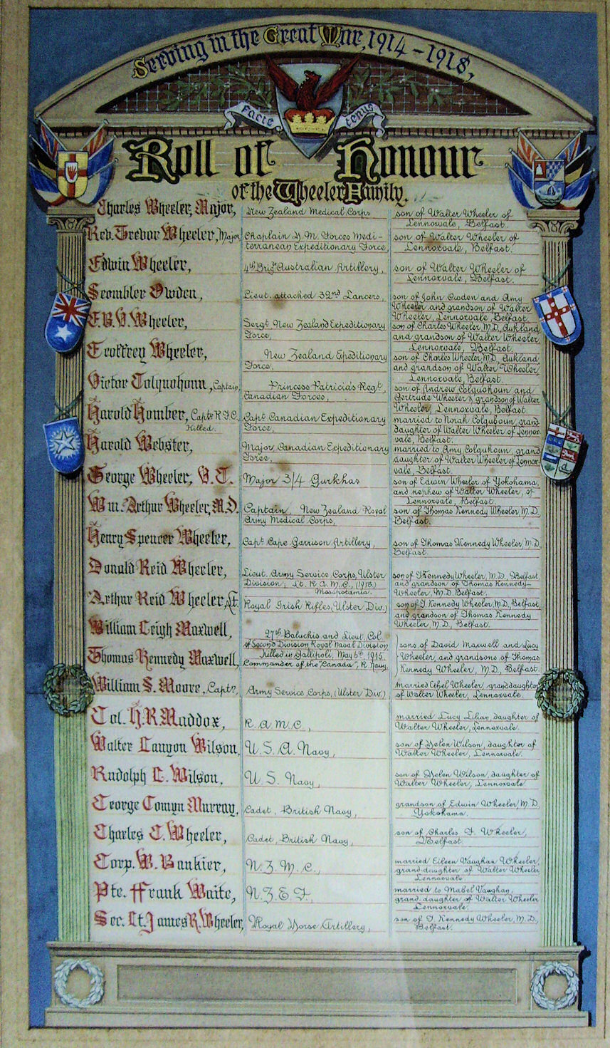 Wheeler Roll of Honour · Memorial Stone