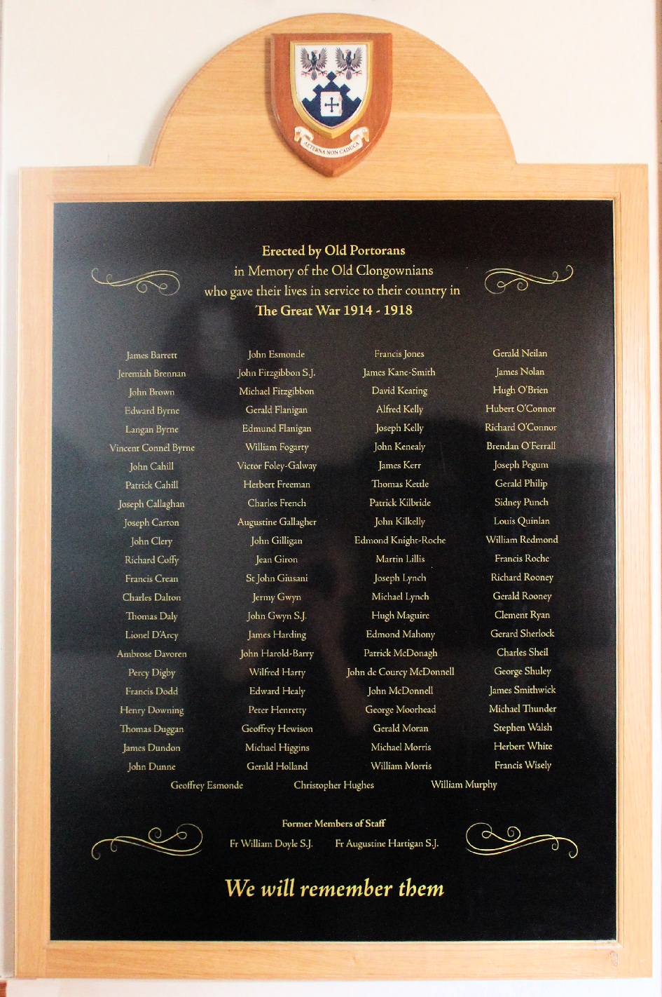 Clongowes College Great War Memorial · Memorial Stone