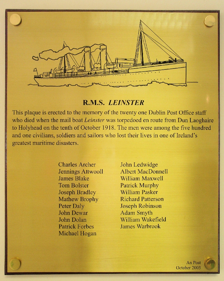 R.M.S. Leinster Memorial · Memorial Stone