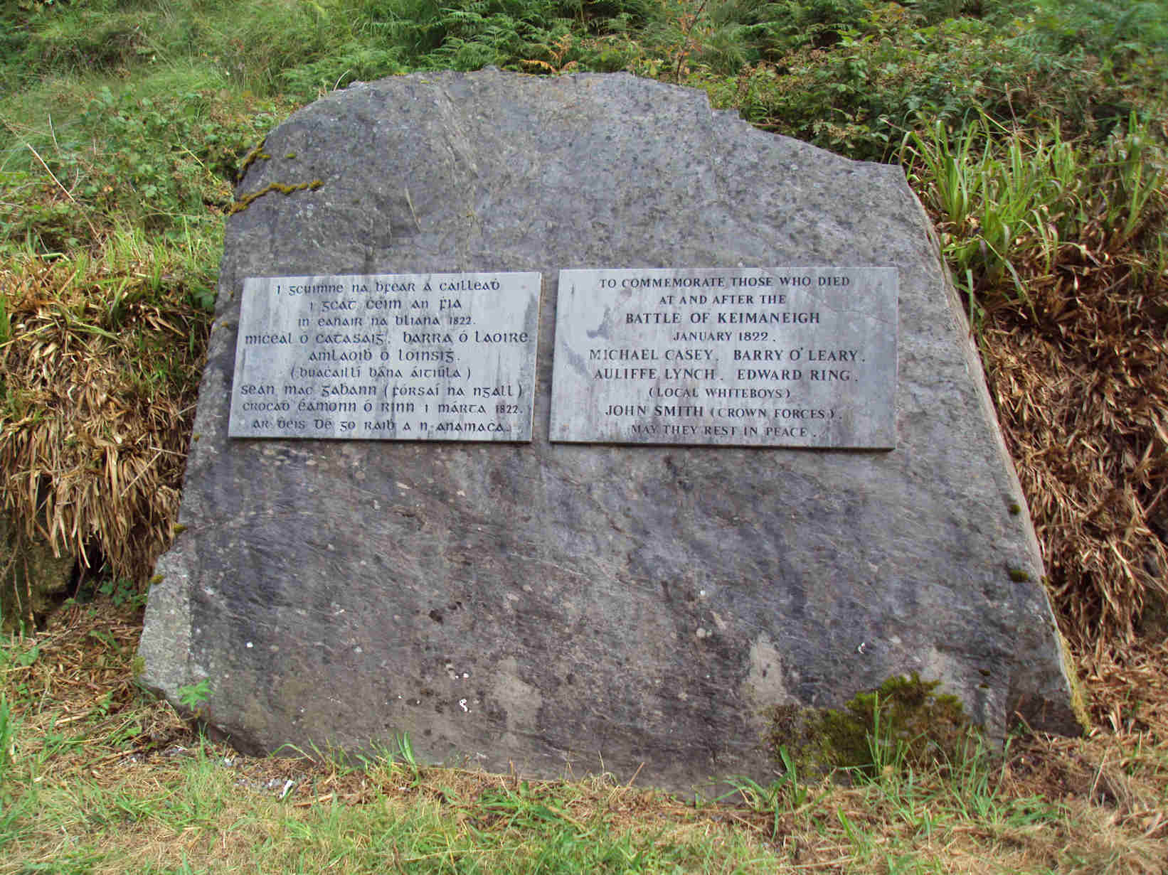 Keighmaneigh Memorial · Memorial Stone