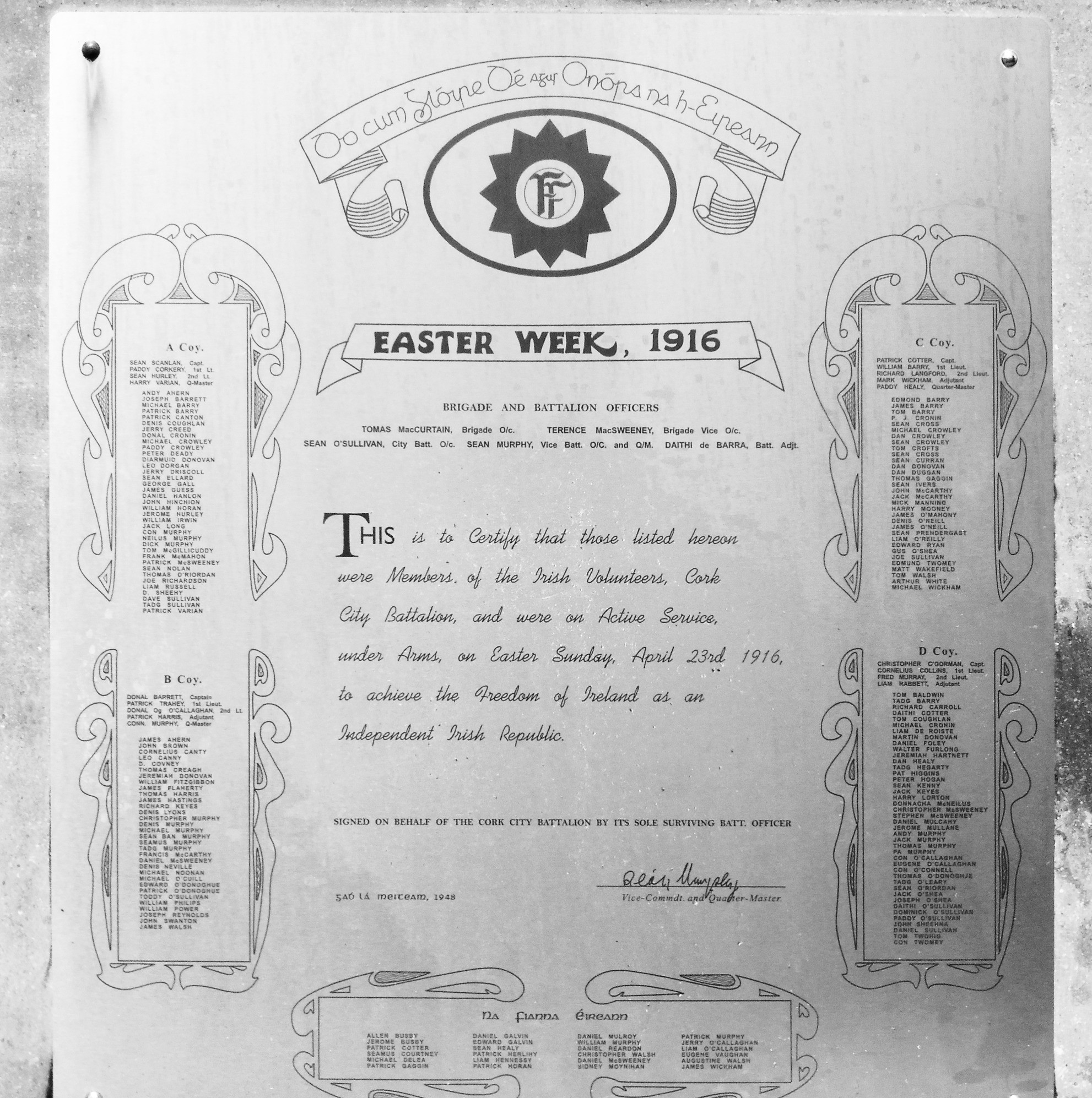 Irish Volunteers Roll of Honour · Memorial Stone