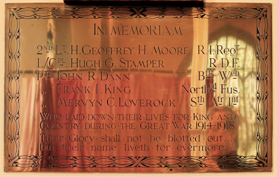 St. Matthew’s Great War Memorial · Memorial Stone
