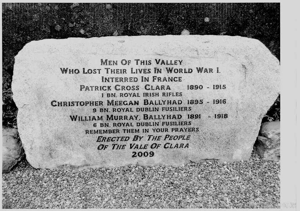 Clara World War I Memorial · Memorial Stone