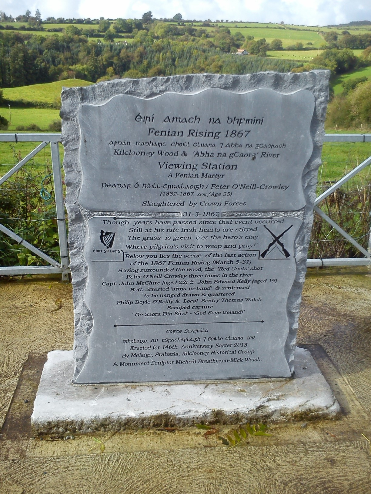 1867 Memorial viewpoint · Memorial Stone