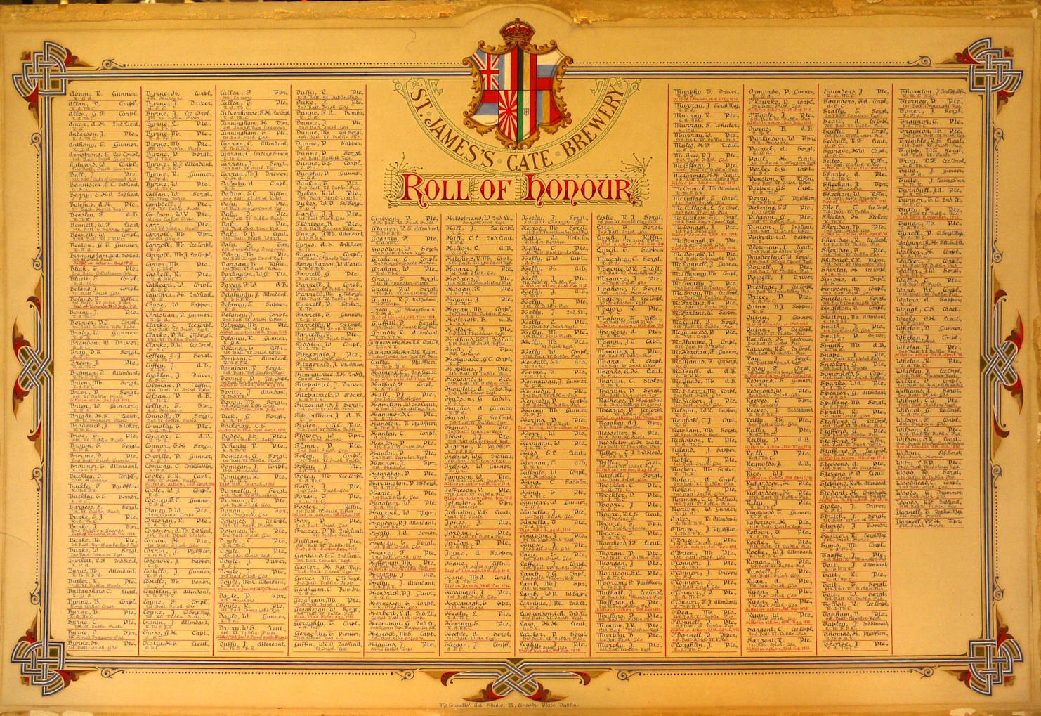 Guinness Roll of Honour (smaller) · Memorial Stone
