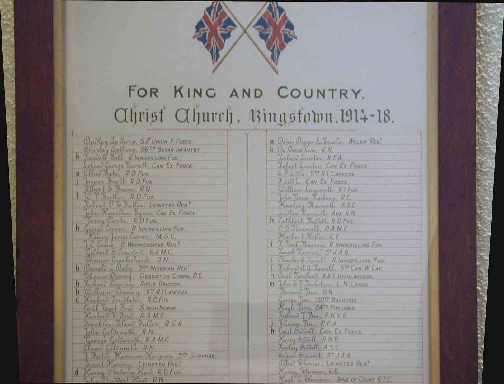 Christ Church Roll of Honour · Memorial Stone