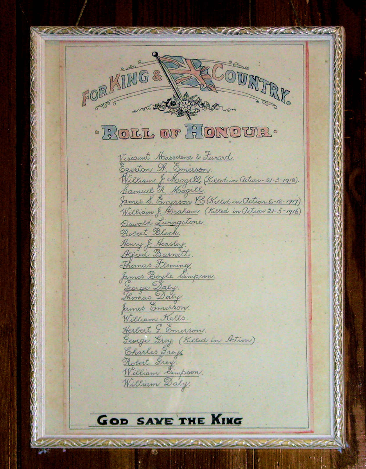 Collon Roll of Honour · Memorial Stone