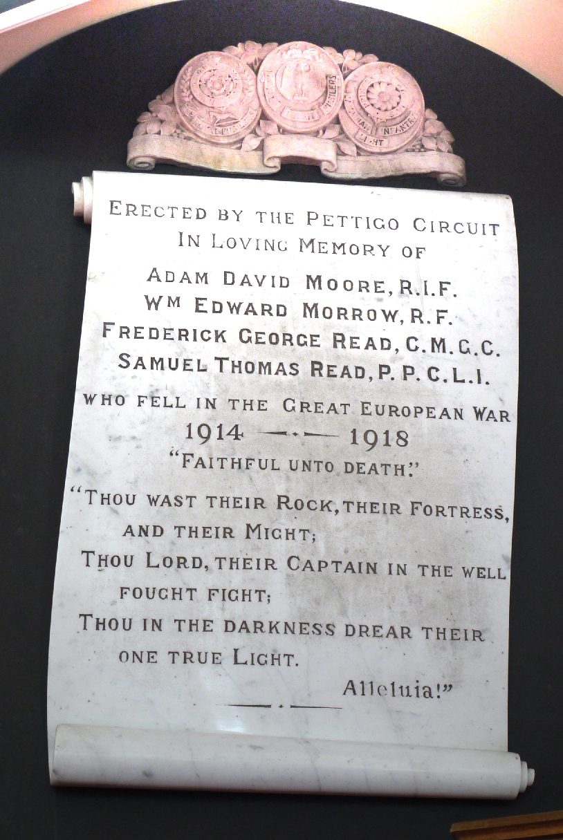 Pettigo Methodist WW I Memorial · Memorial Stone