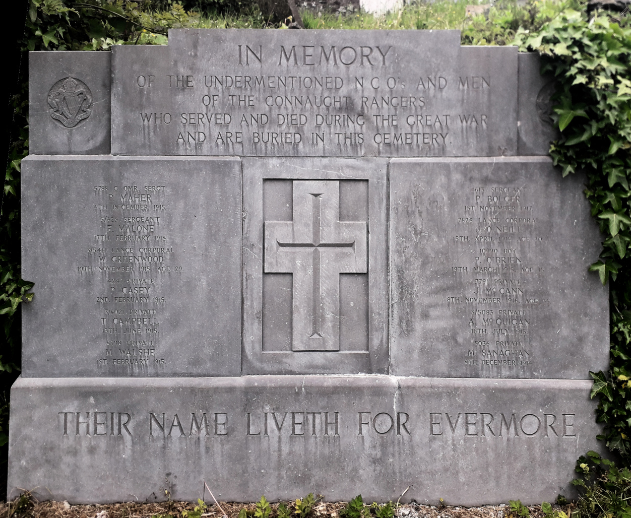 Connaught Rangers Memorial · Memorial Stone