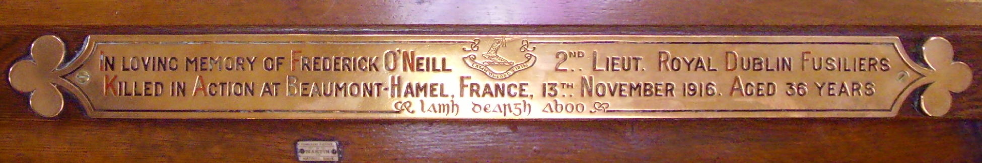 O’Neill Memorial · Memorial Stone