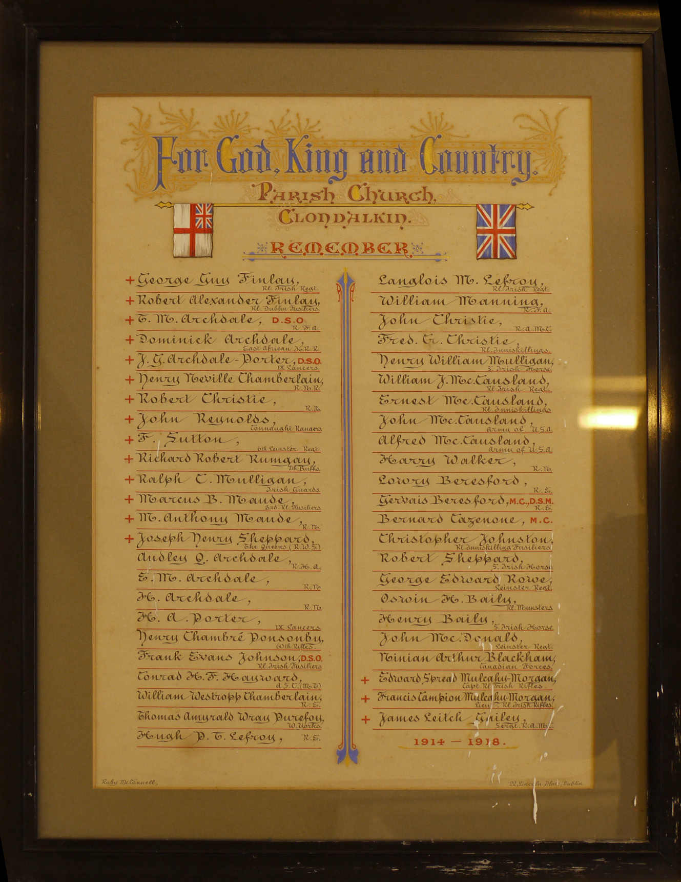 St. John’s Great War Roll of Honour · Memorial Stone