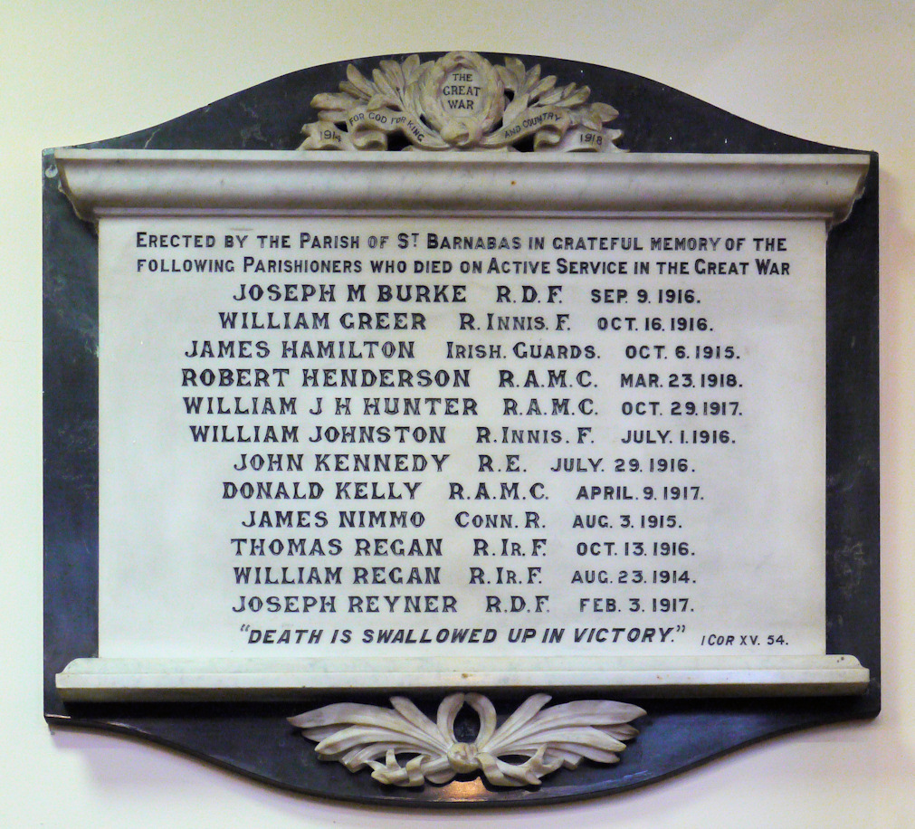 St. Barnabas’s Church Great War Memorial · Memorial Stone