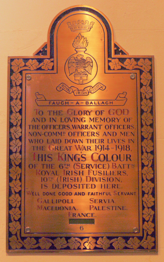 6th Btn. Royal Irish Fusiliers Memorial · Memorial Stone
