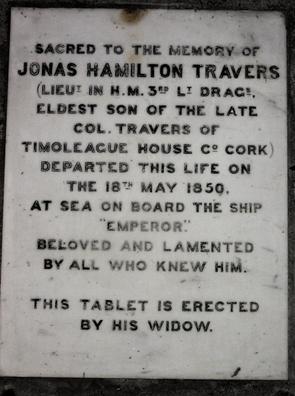 Jonas Travers Memorial · Memorial Stone