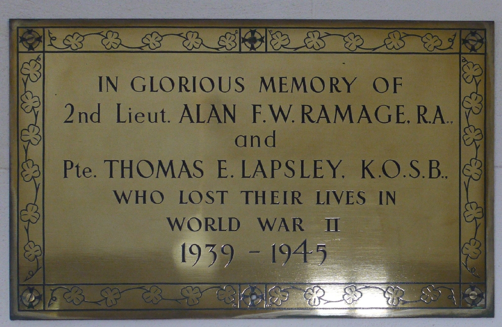 Ramage and Lapsley Memorial · Memorial Stone