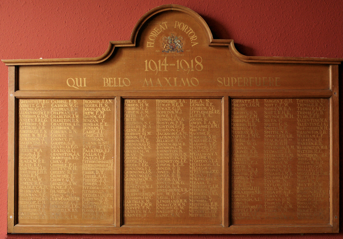Portora Great War Roll of Honour · Memorial Stone