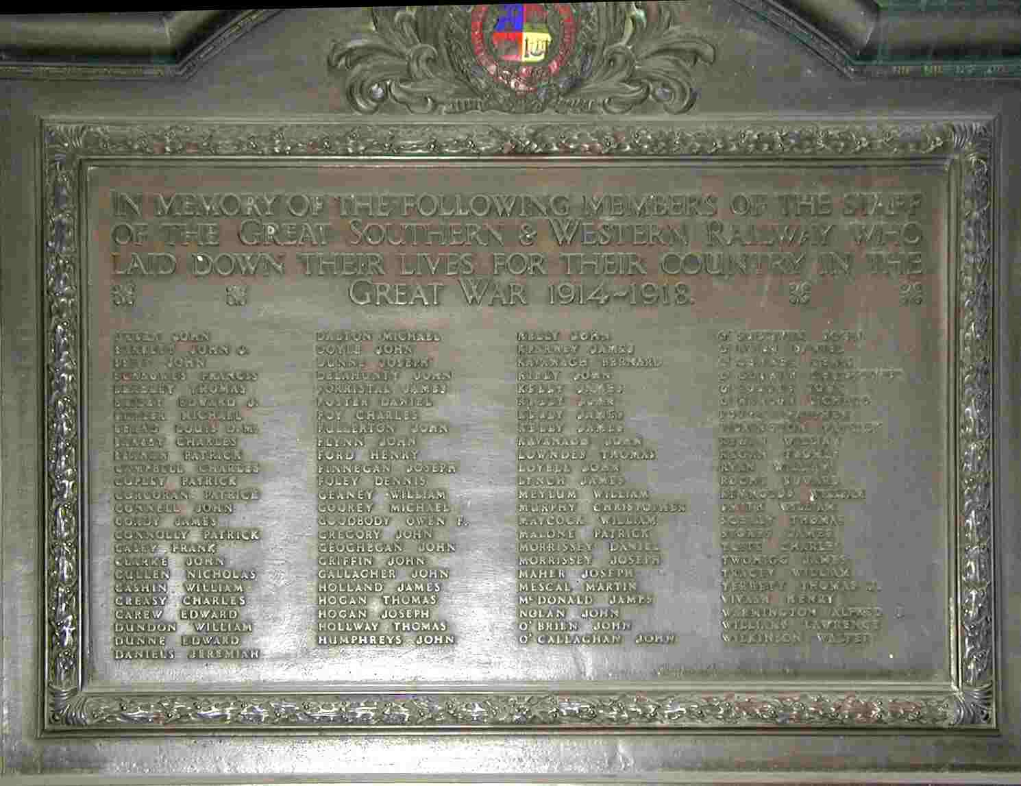 Heuston Station Great War Memorial · Memorial Stone