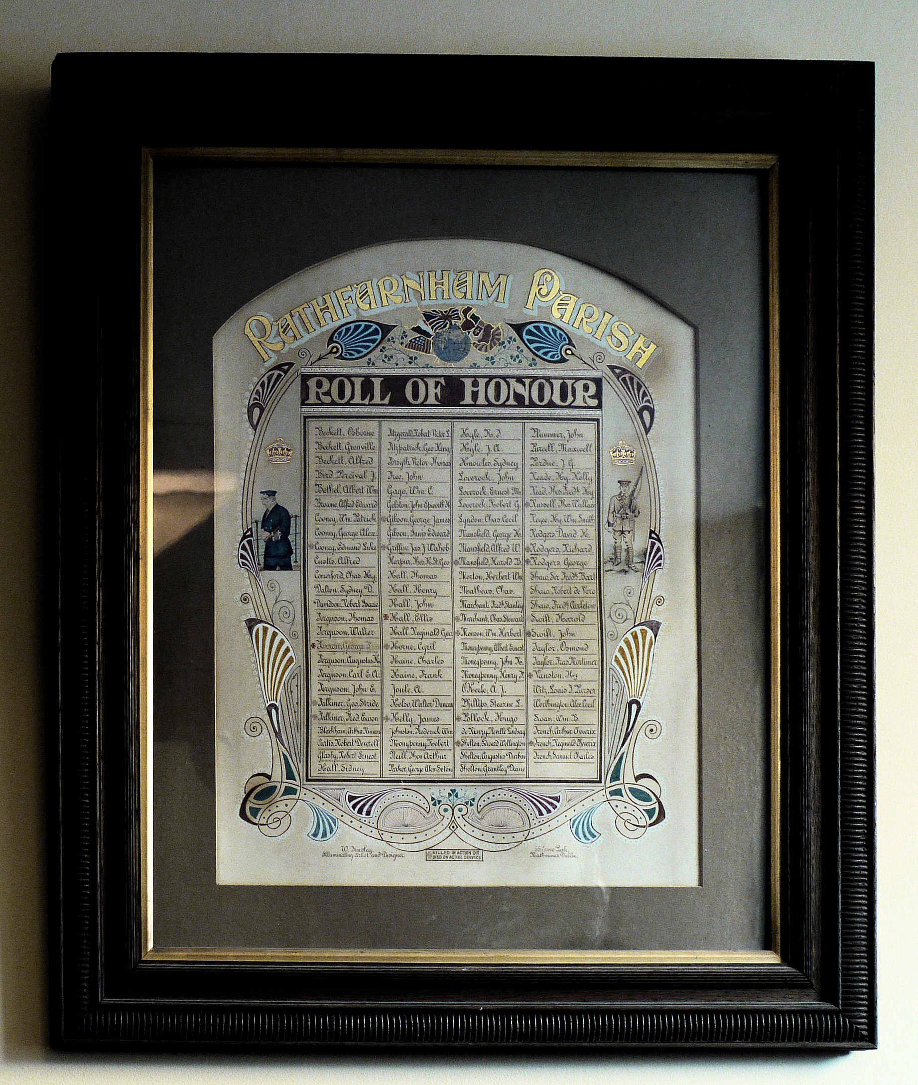 Rathfarnham Church 1914-18 Roll of Honour · Memorial Stone