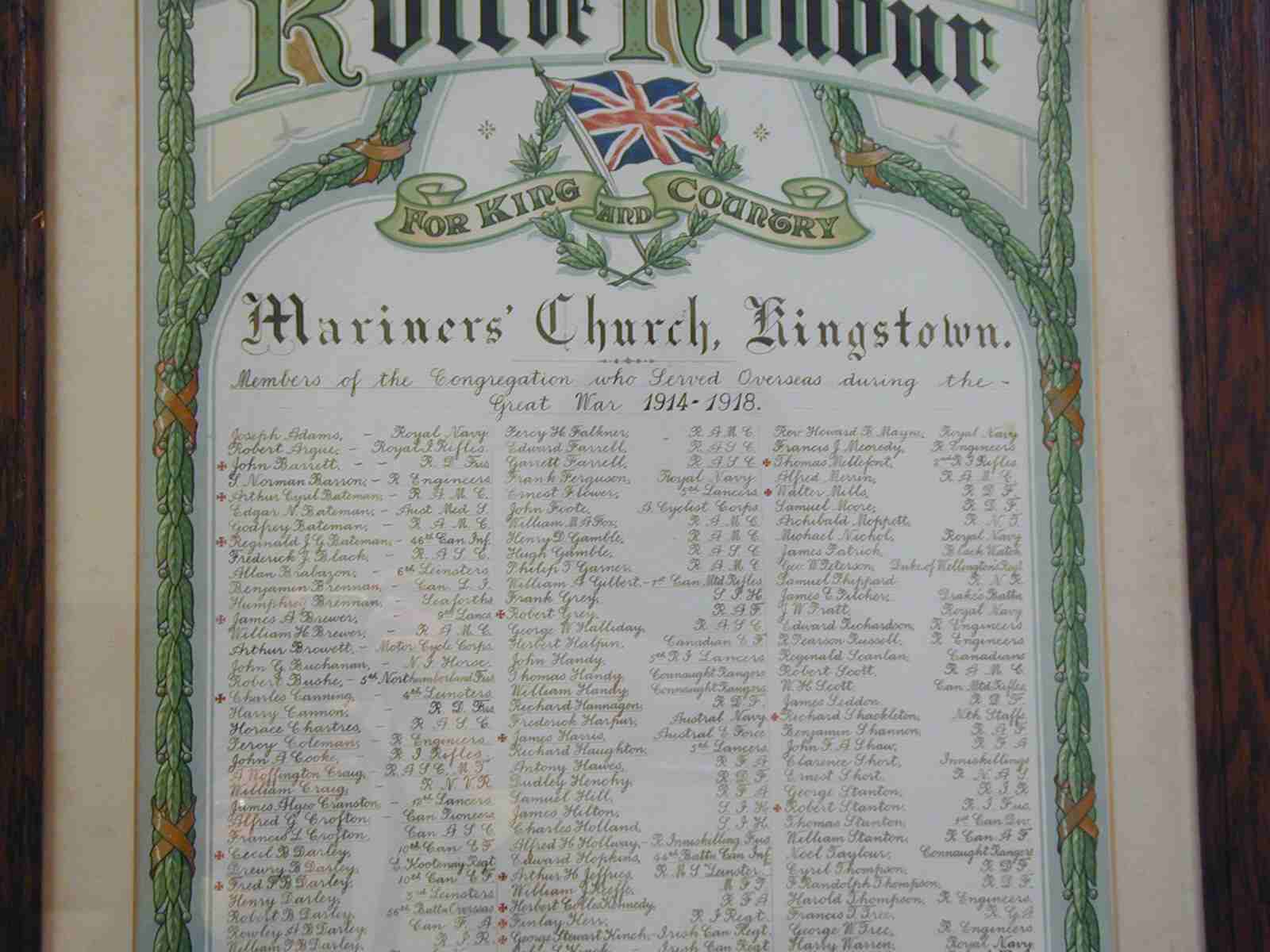 Mariners’ Church Roll of Honour · Memorial Stone