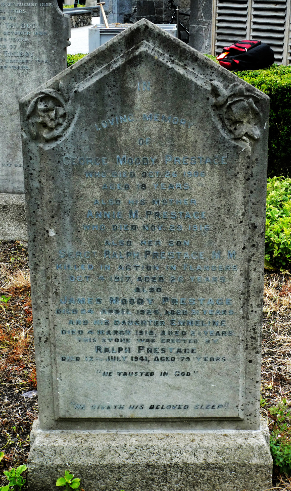 Prestage Memorial · Memorial Stone